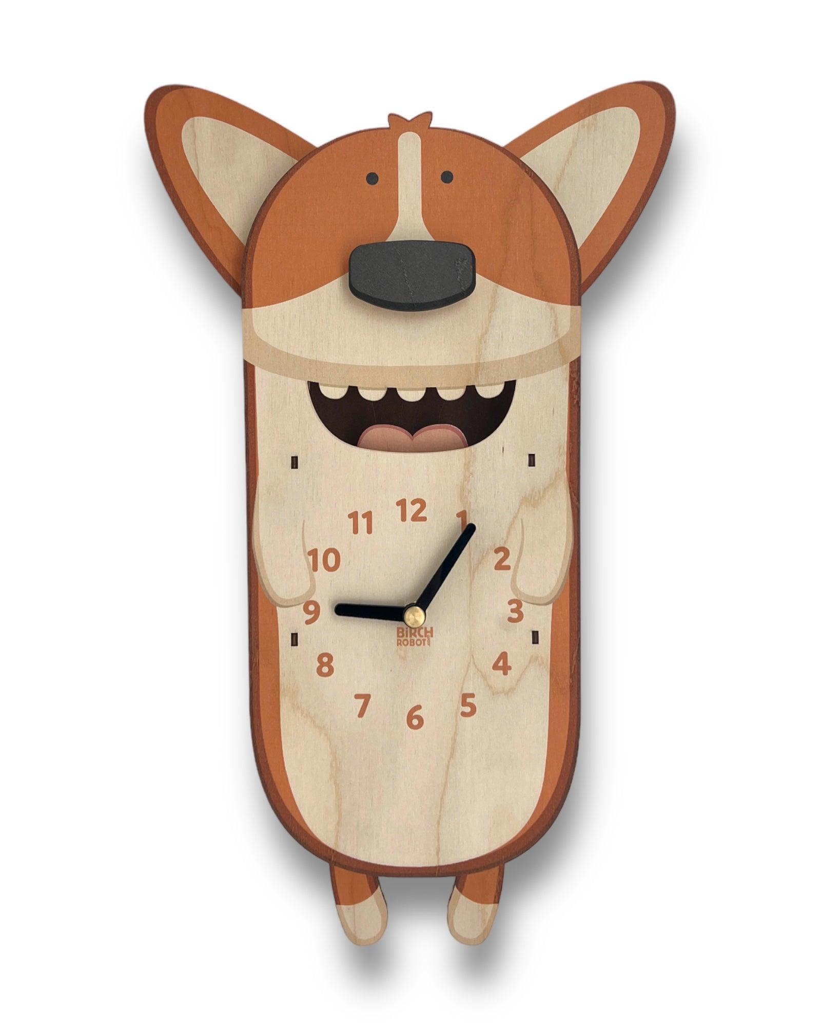 Butters the Corgi Pendulum Clock