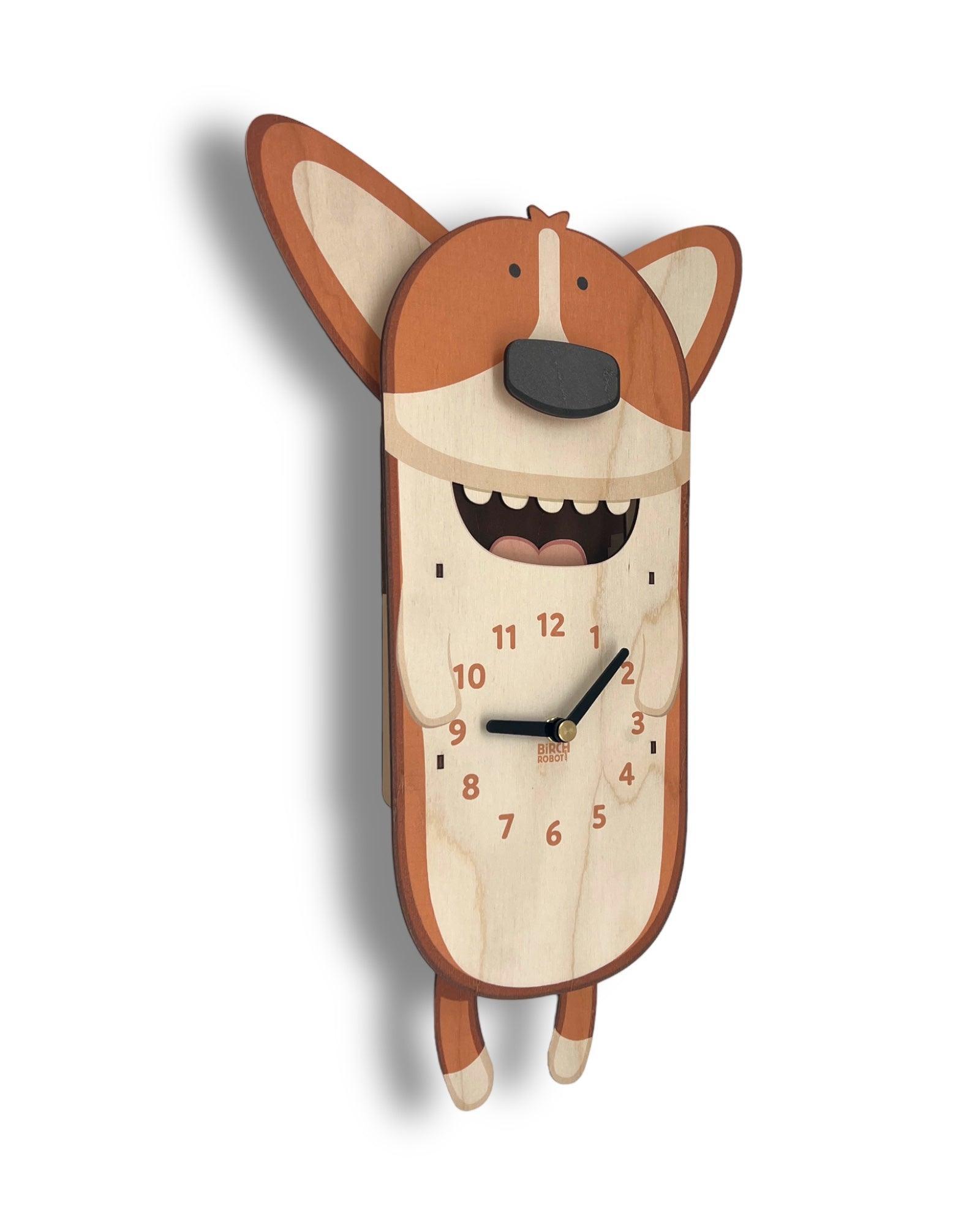 Butters the Corgi Pendulum Clock