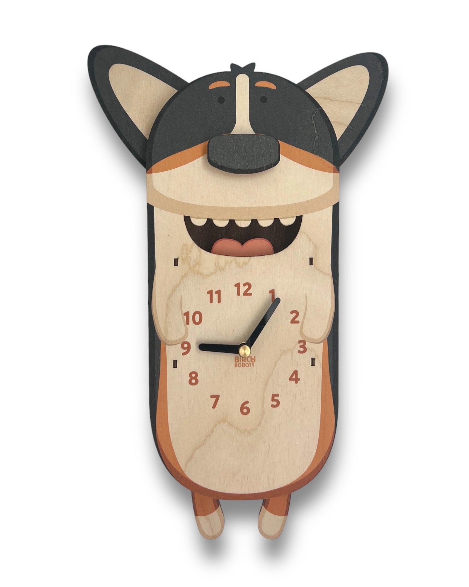 Butters the Corgi Pendulum Clock