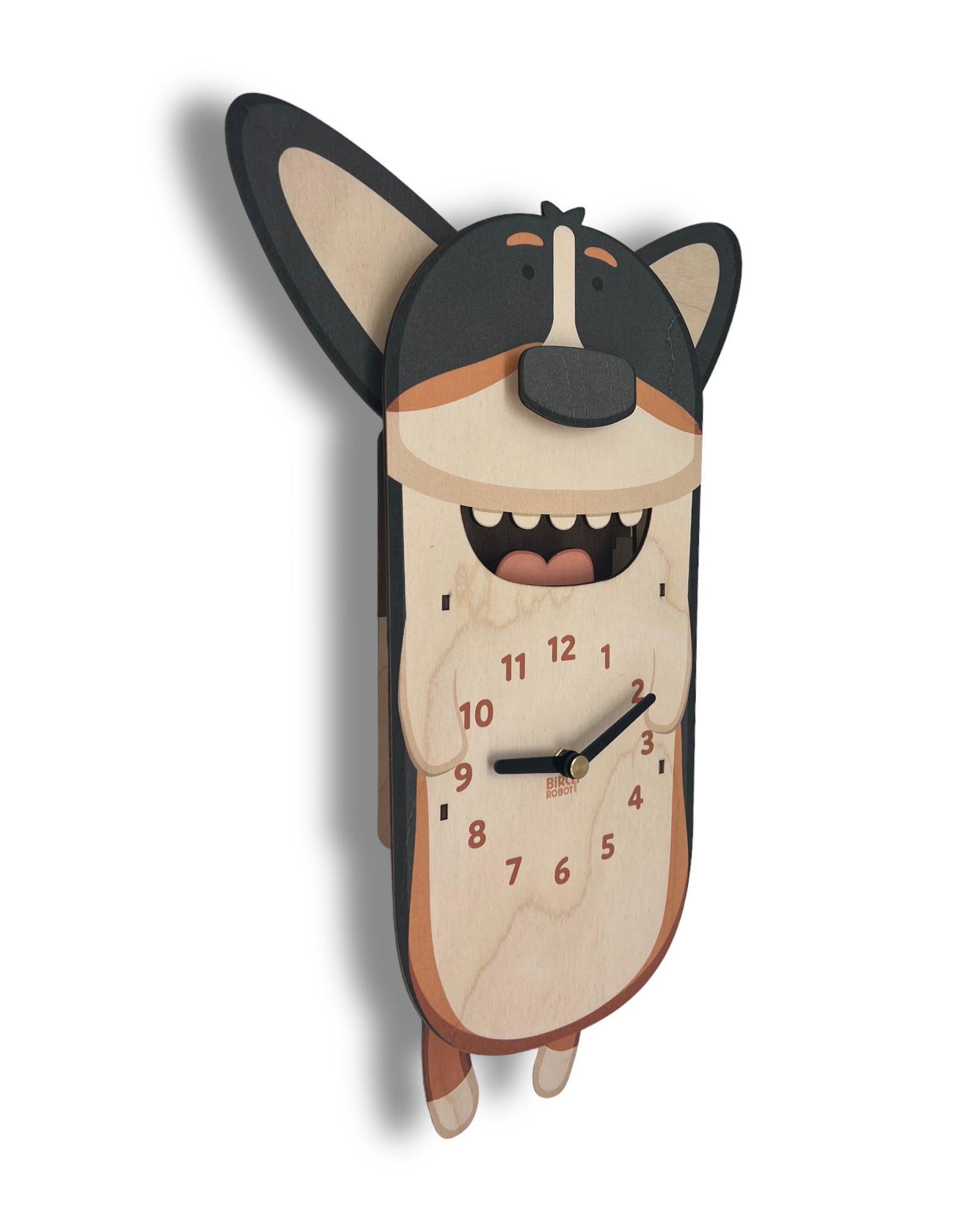 Butters the Corgi Pendulum Clock