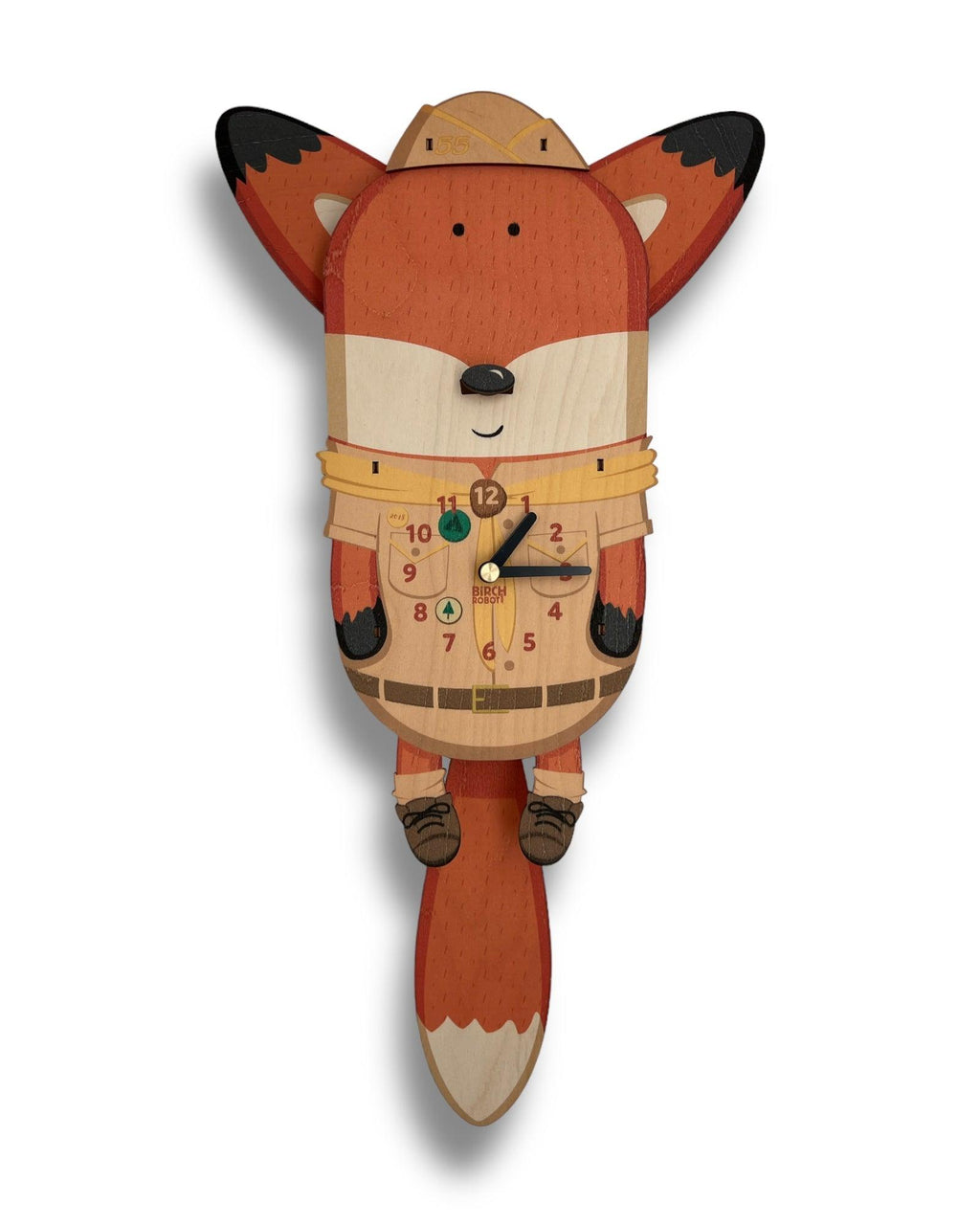 Hunter the Fox Lil Scout Pendulum Clock