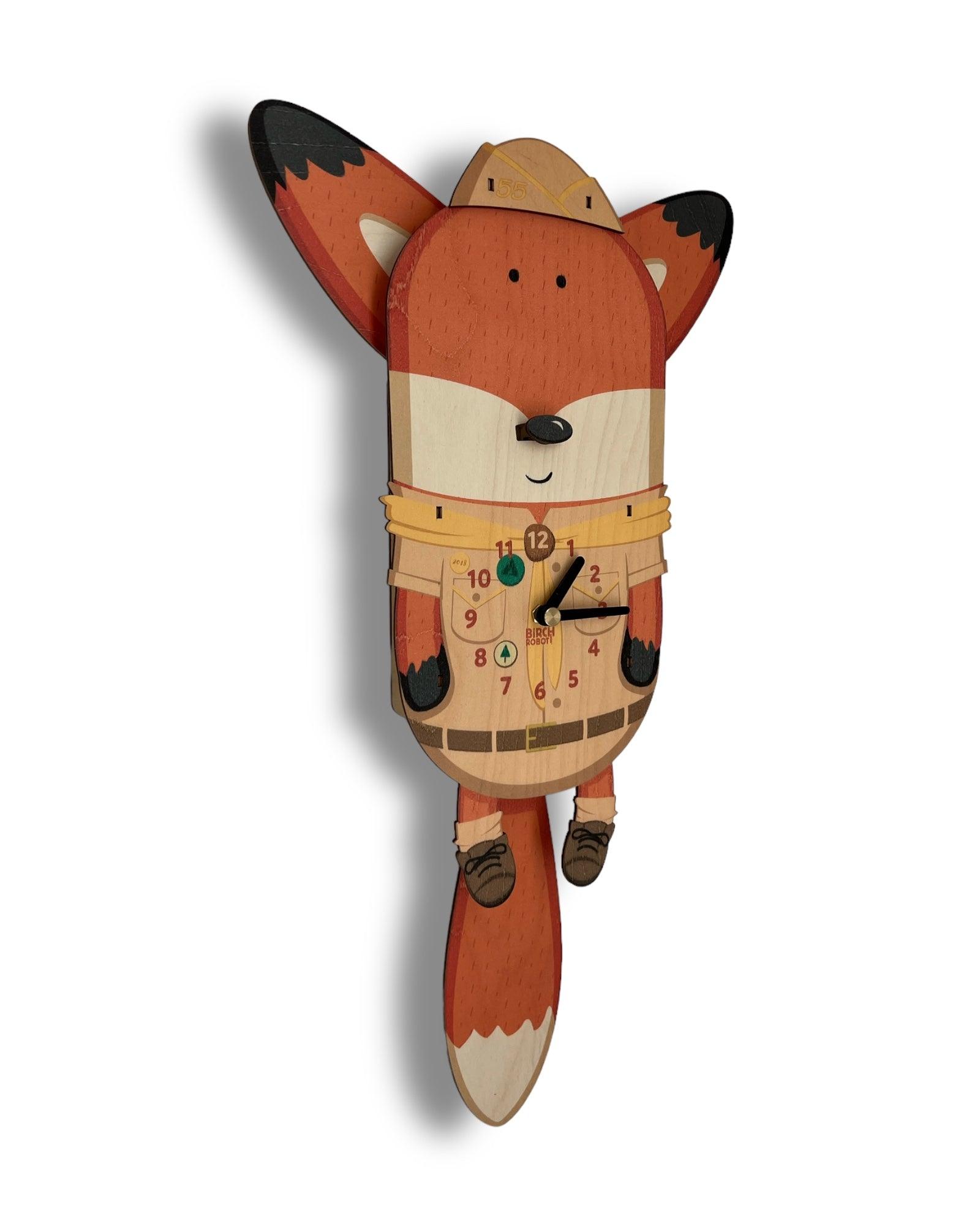 Hunter the Fox Lil Scout Pendulum Clock