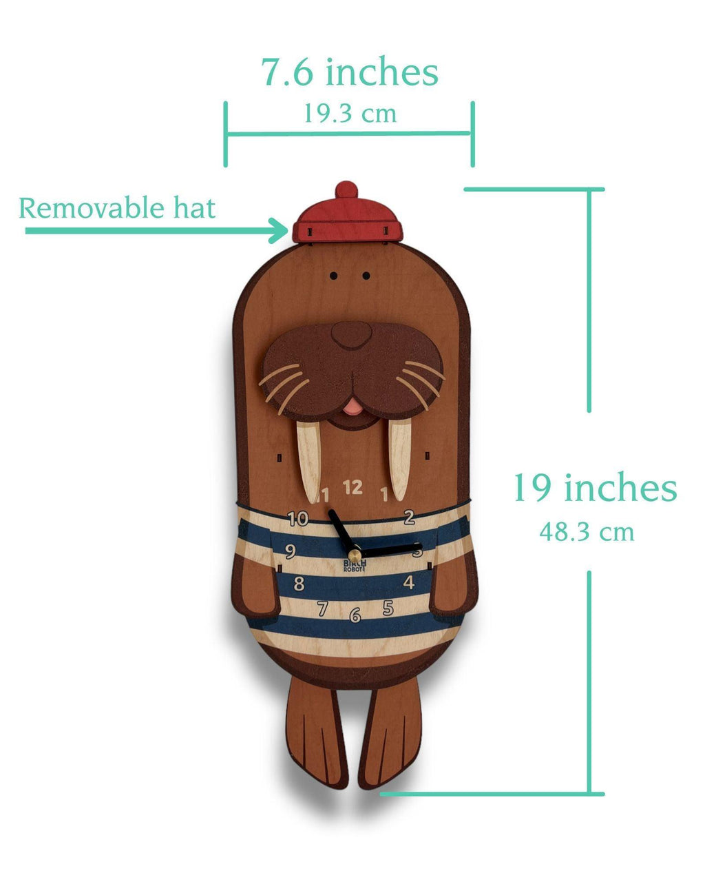 Whiskers the Walrus Pendulum Clock