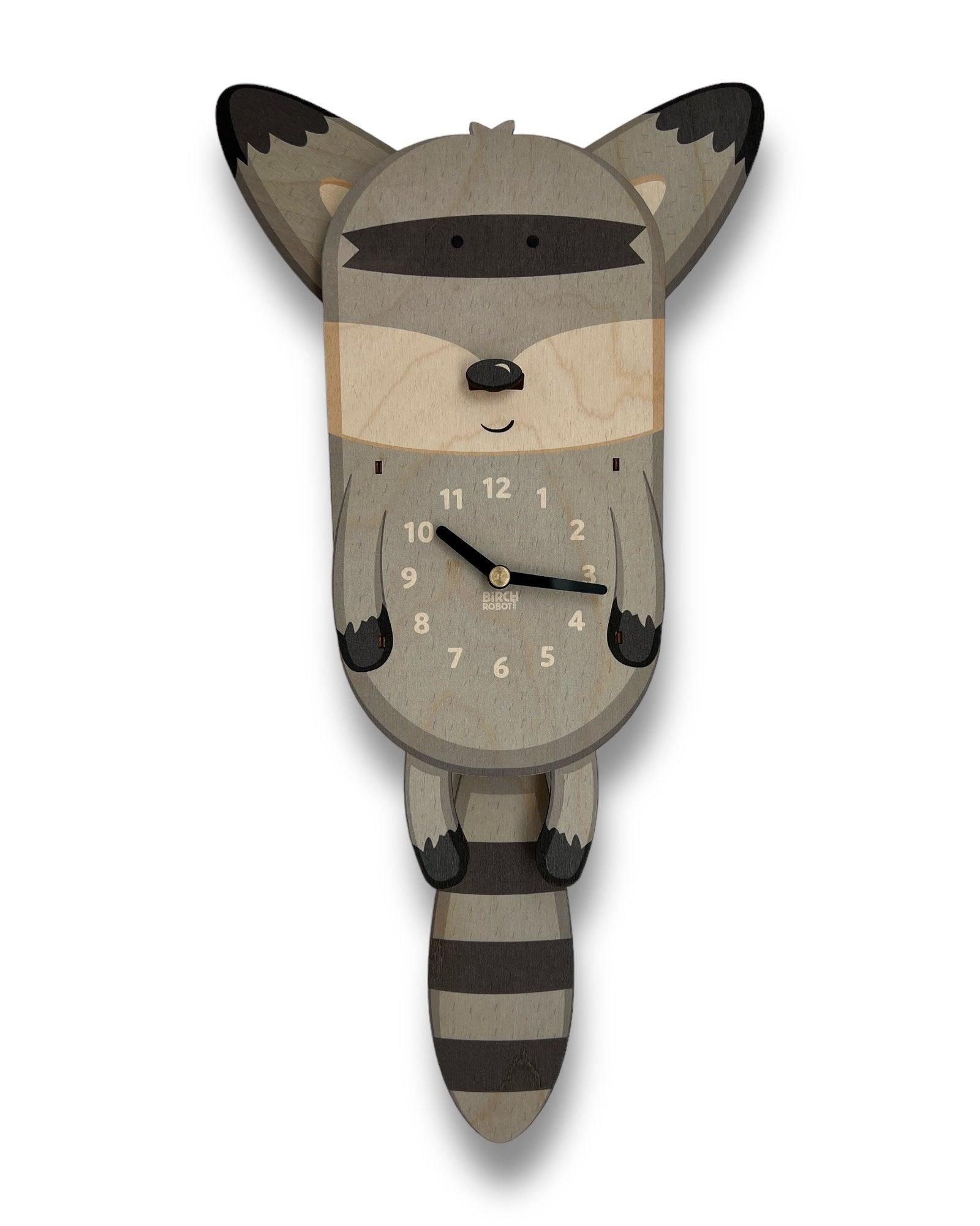 Rocky the Raccoon Pendulum Clock