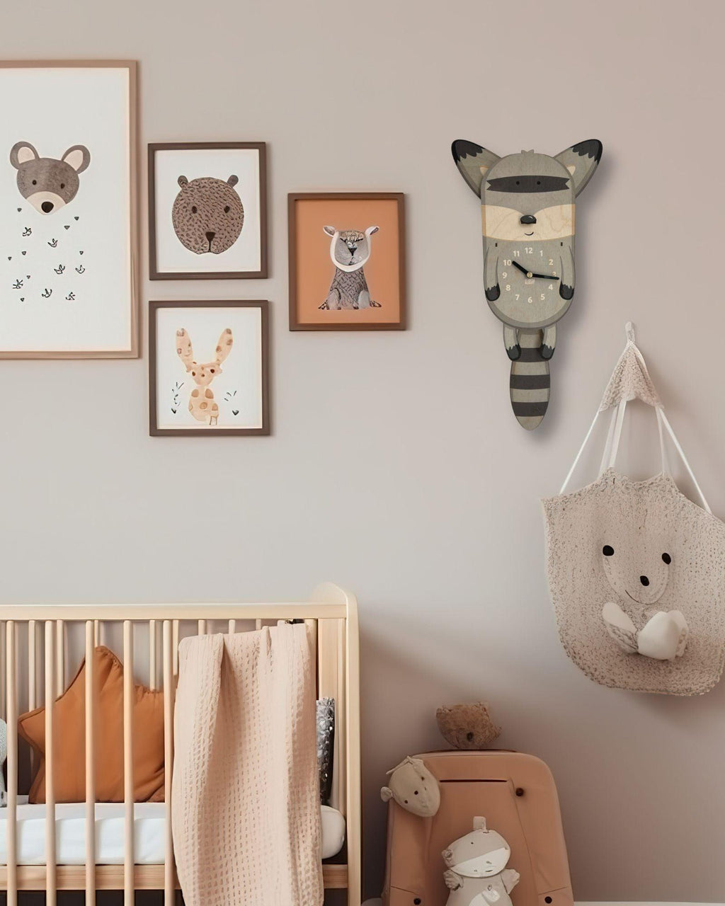 Rocky the Raccoon Pendulum Clock