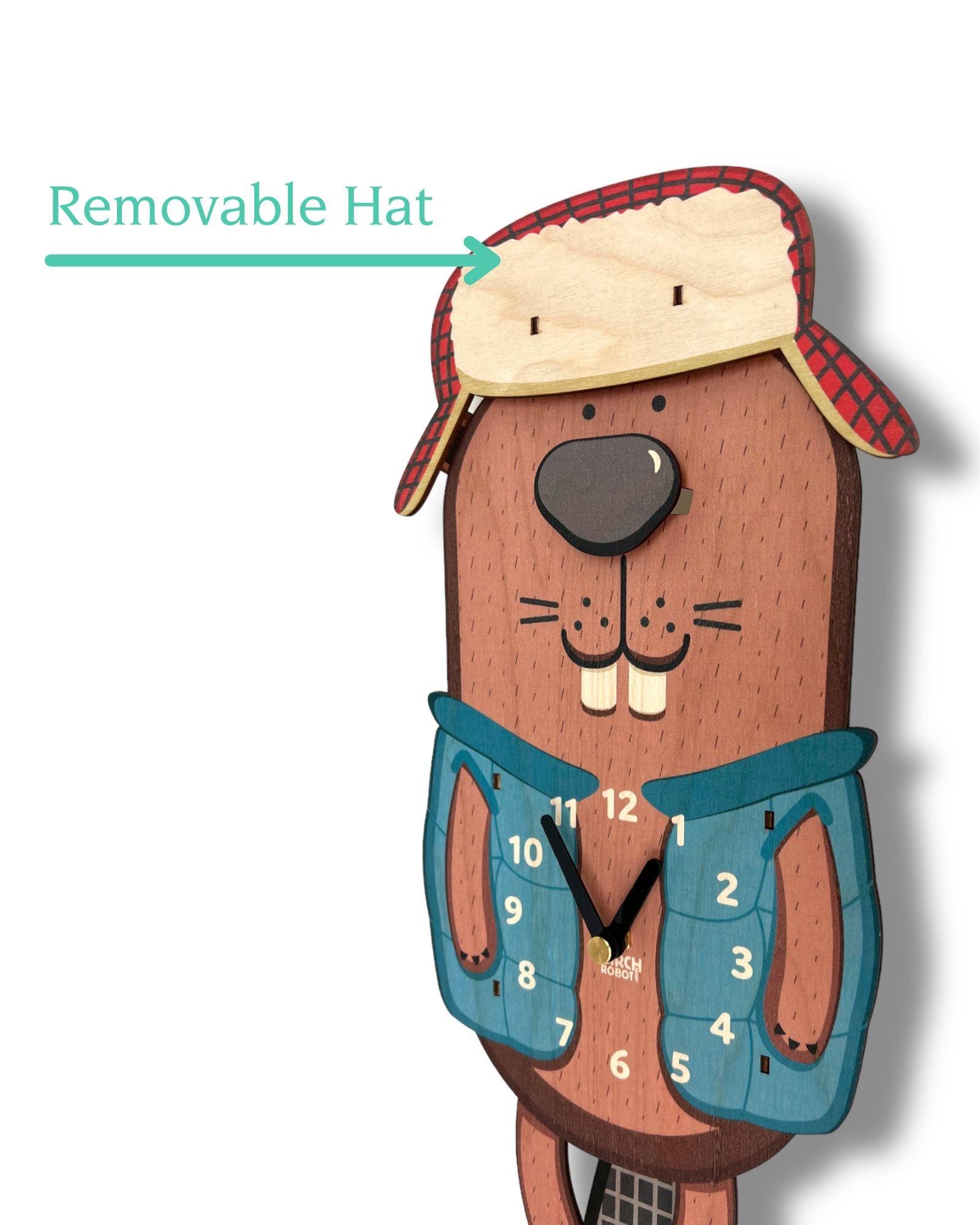 Chewy the Beaver Lil Adventurer Pendulum Clock