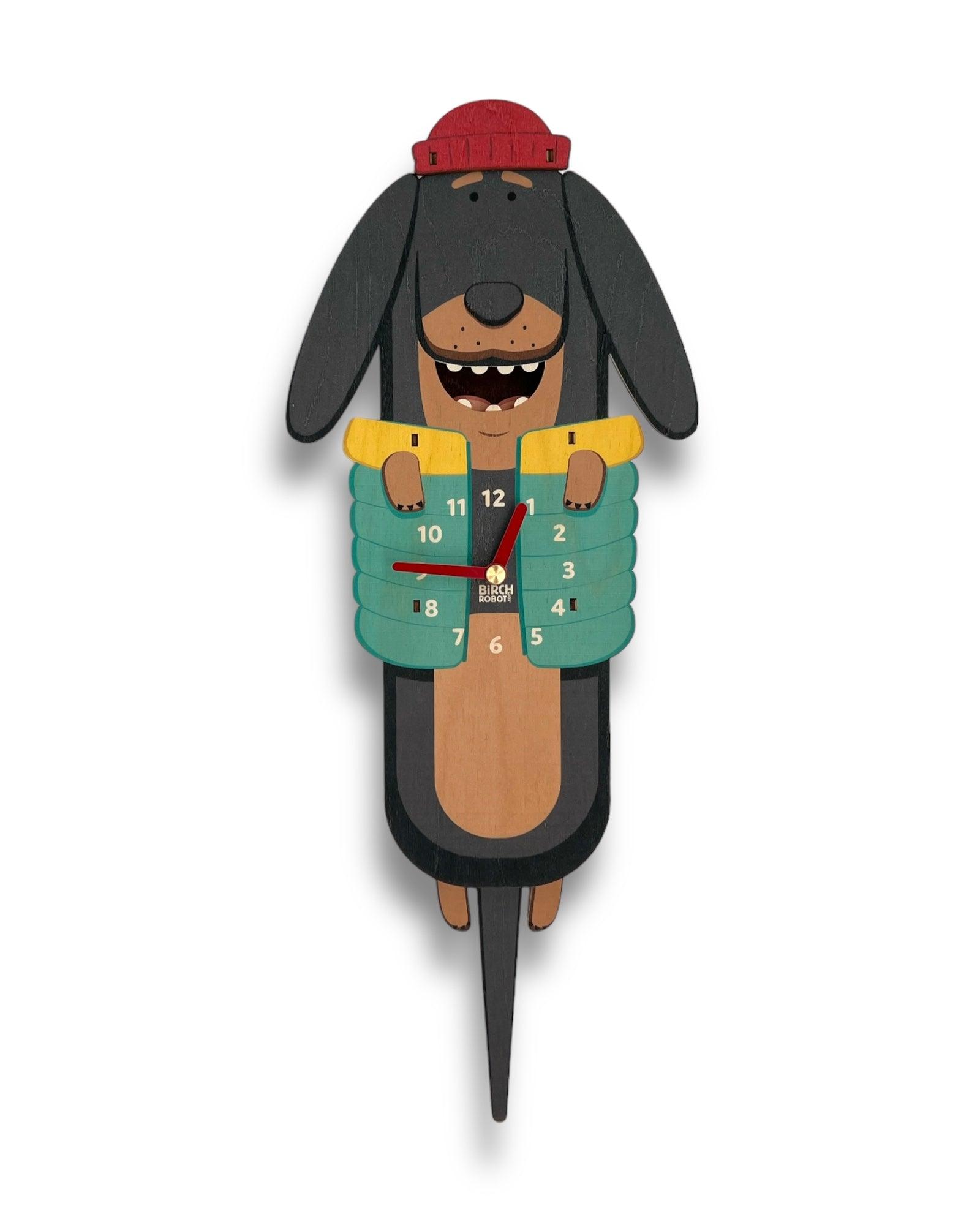 Gus the Dachshund Pendulum Clock