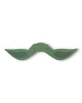 Green wall clock shaped like a stylized character head with large ears, modern design.